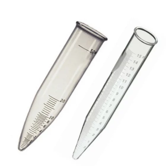 Science equipment Conical Centrifuge Tubes, Graduated, Borosilicate Clear Glass