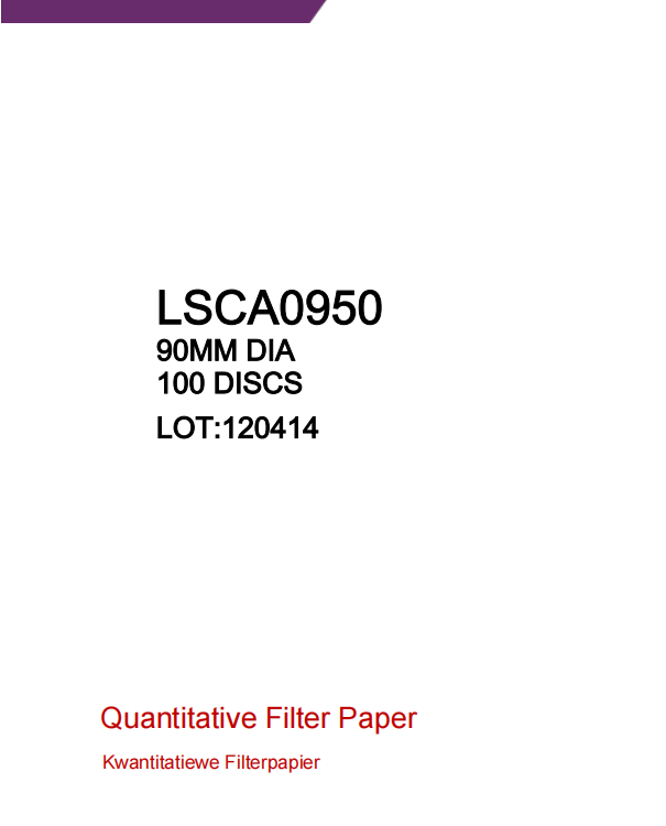 Quantitative Filter Paper Hardened Ashless Grade 95(=542)