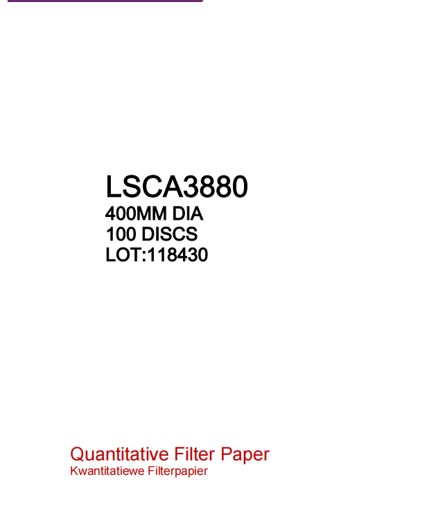 Quantitative Filter Paper Low Ash Grade 388 (=54