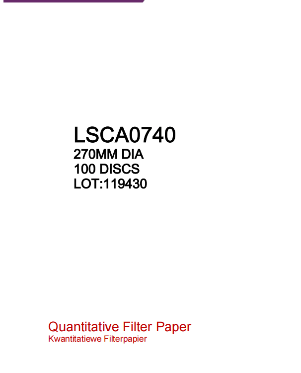 Quantitative Filter Paper Ashless Grade 74(=40)