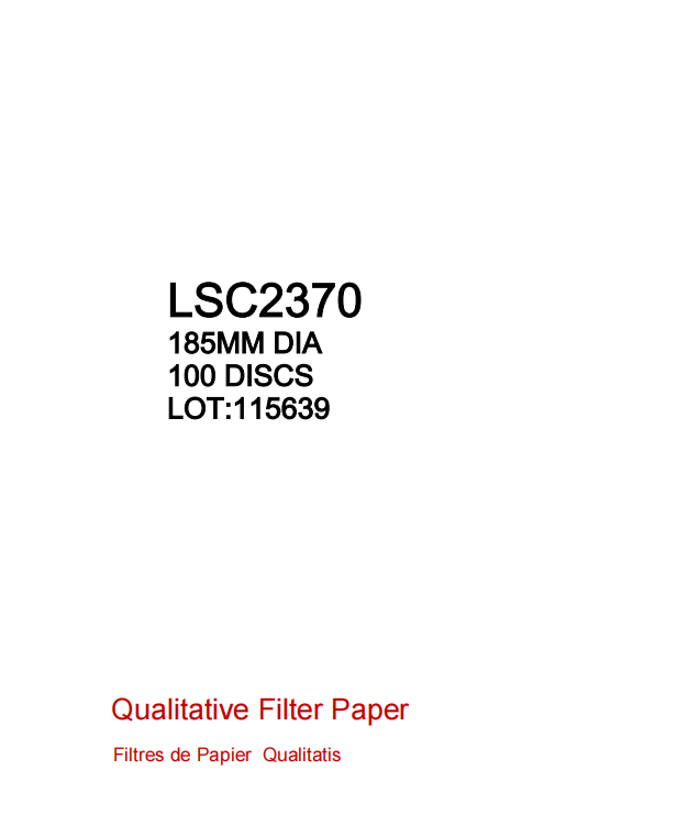 Qualitative Filter Paper Grade 237 (=3)