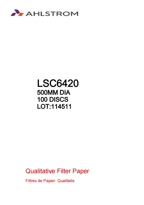 Qualitative Filter Paper Grade 642(=2)